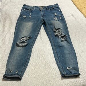 Indigo Rein Blue Boyfriend Jeans Distressed Casual